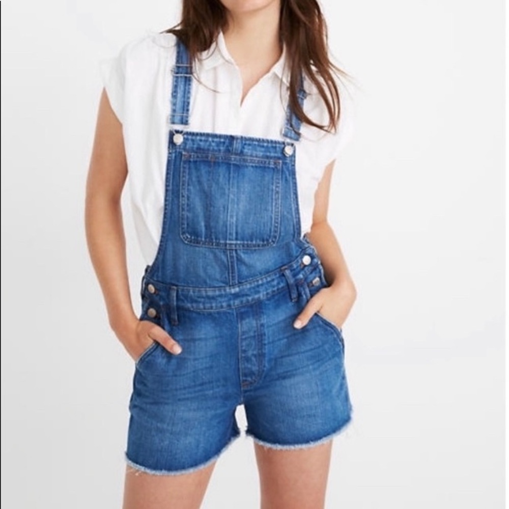 Madewell Adirondack Jean Short Overalls In Size Large